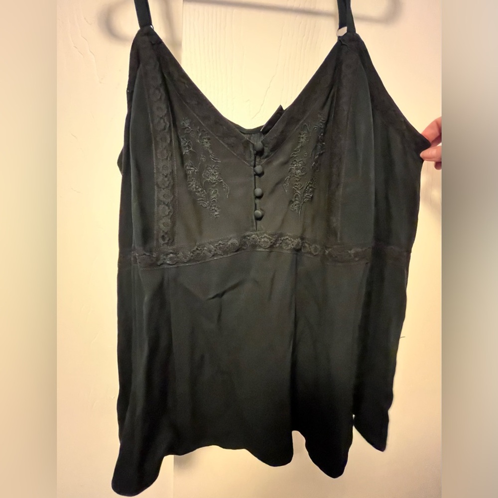 torrid Black V-Neck Lace Trim Camisole